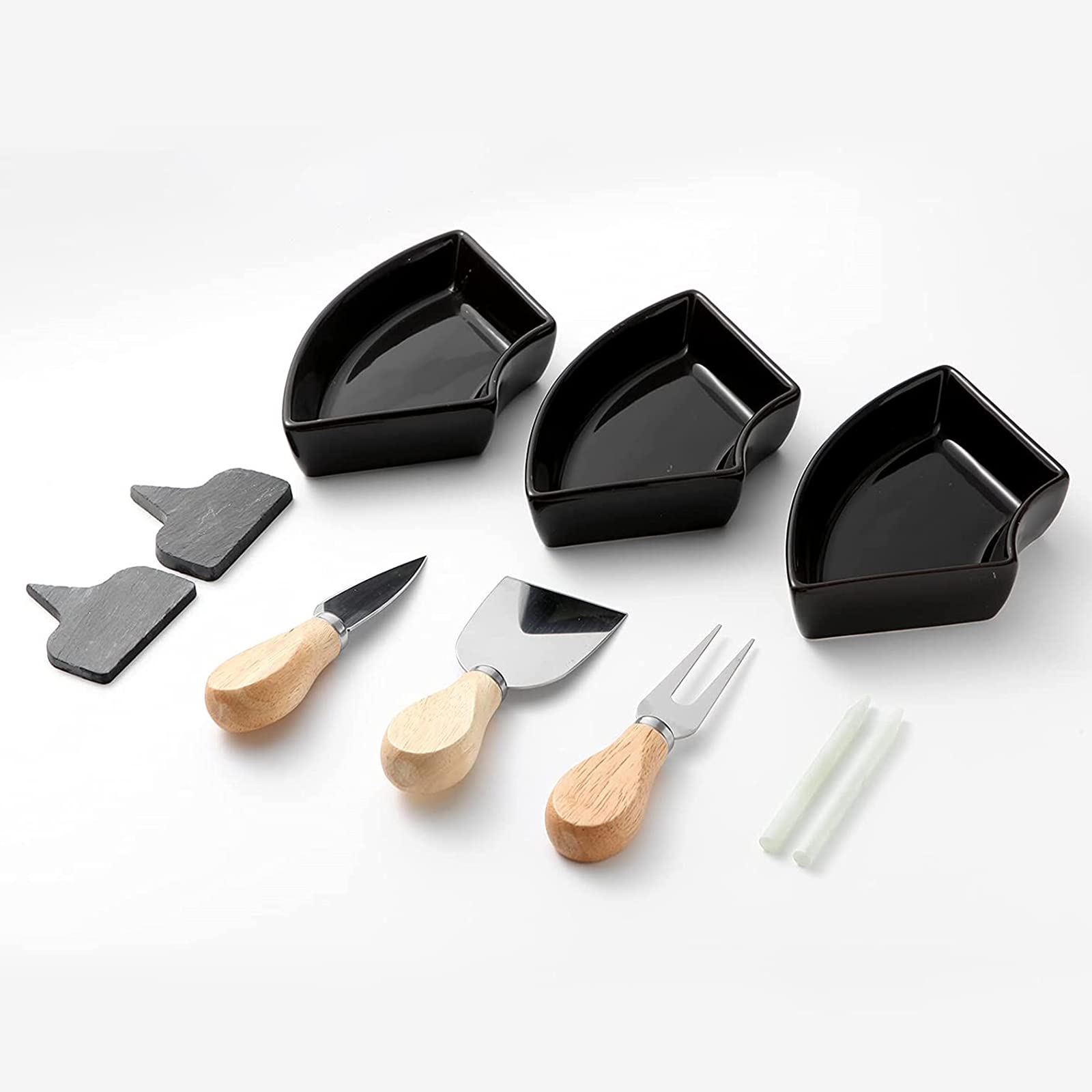 AIZYR Coffret Cadeau Planche À Découper Fromage - Ensemble De Couverts À Charcuterie Pivotant en Bambou Plateau De Service De Fromages pour Les Cadeaux d'anniversaire Et De Mariage