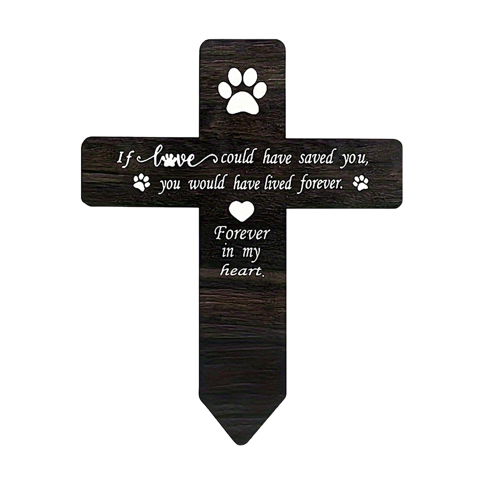 Pet Memorial Stake - Wooden Pet Memorial Graves Markers | Pet Grave Marker with Engraving | Dogs Cats Grave Marking Stakes | Outdoor Remembrance Garden Grave Decor for Pets