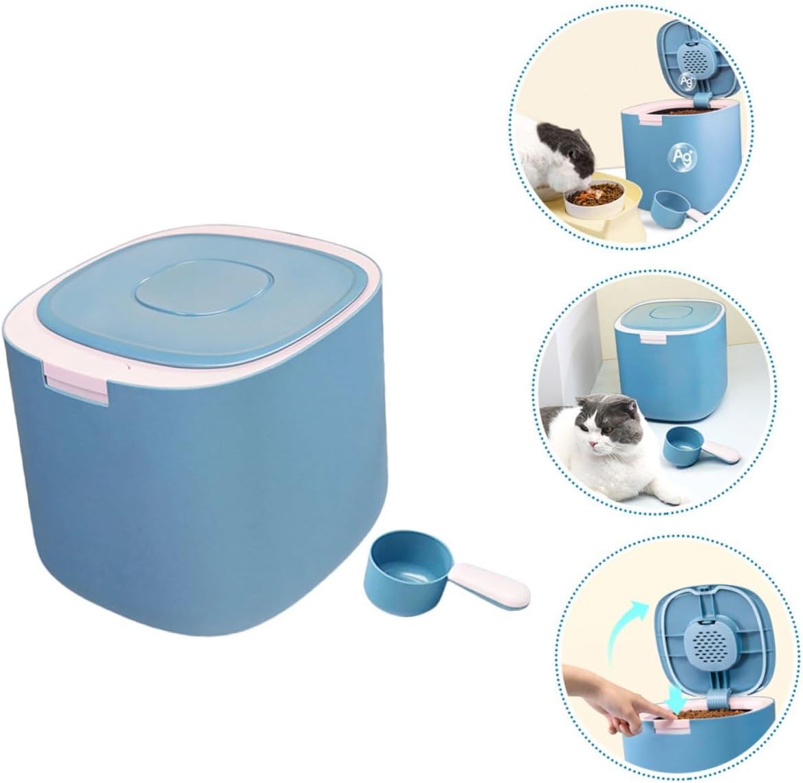 11l Large Capacity Pet Food Storage Bucket with Airtight Seal Moisture-proof Dog and Cat Food Container for Household Use