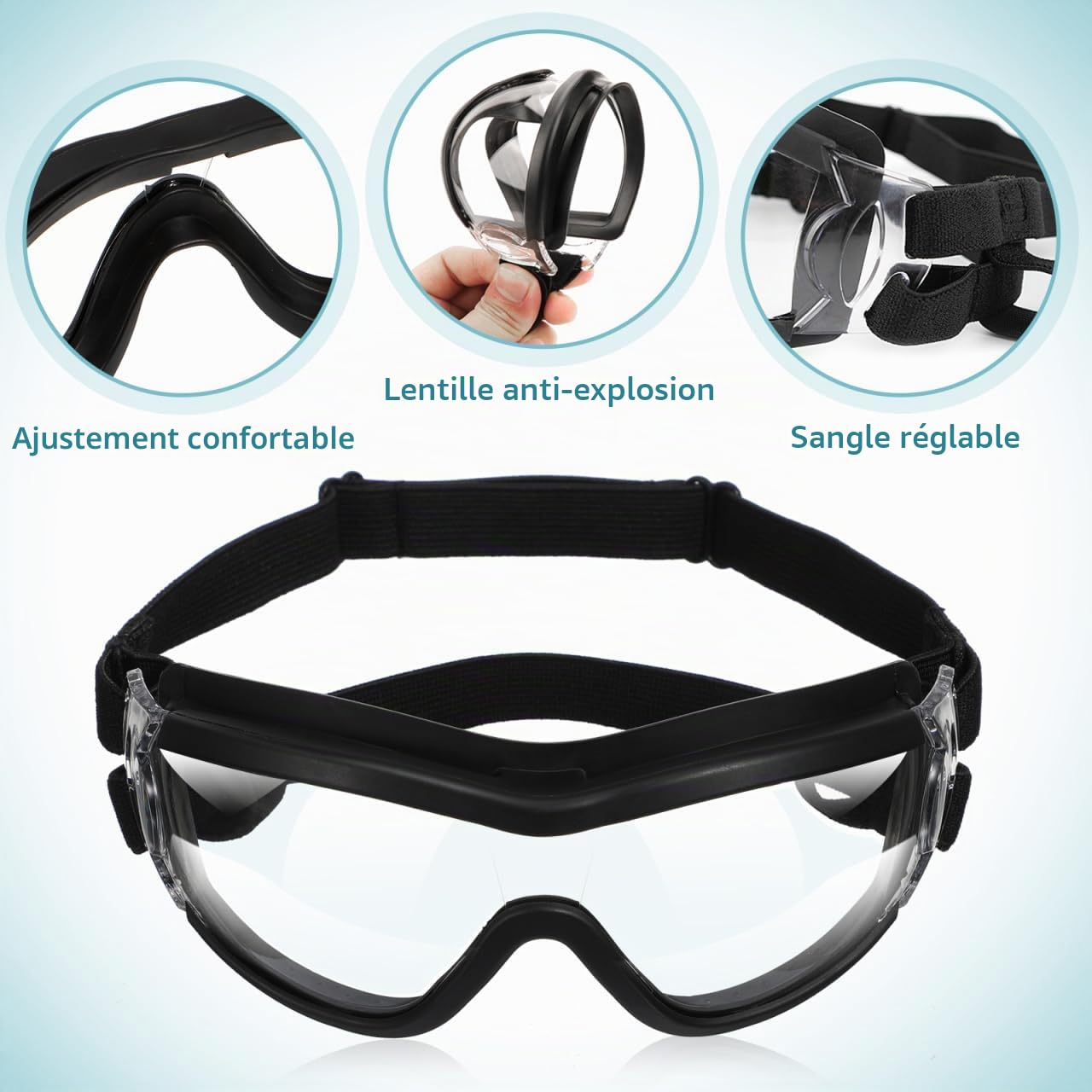 balacoo Lunettes de soleil pour chien : lunettes de soleil avec élastique réglable, imperméables, coupe-vent, pour chiens moyens/grands