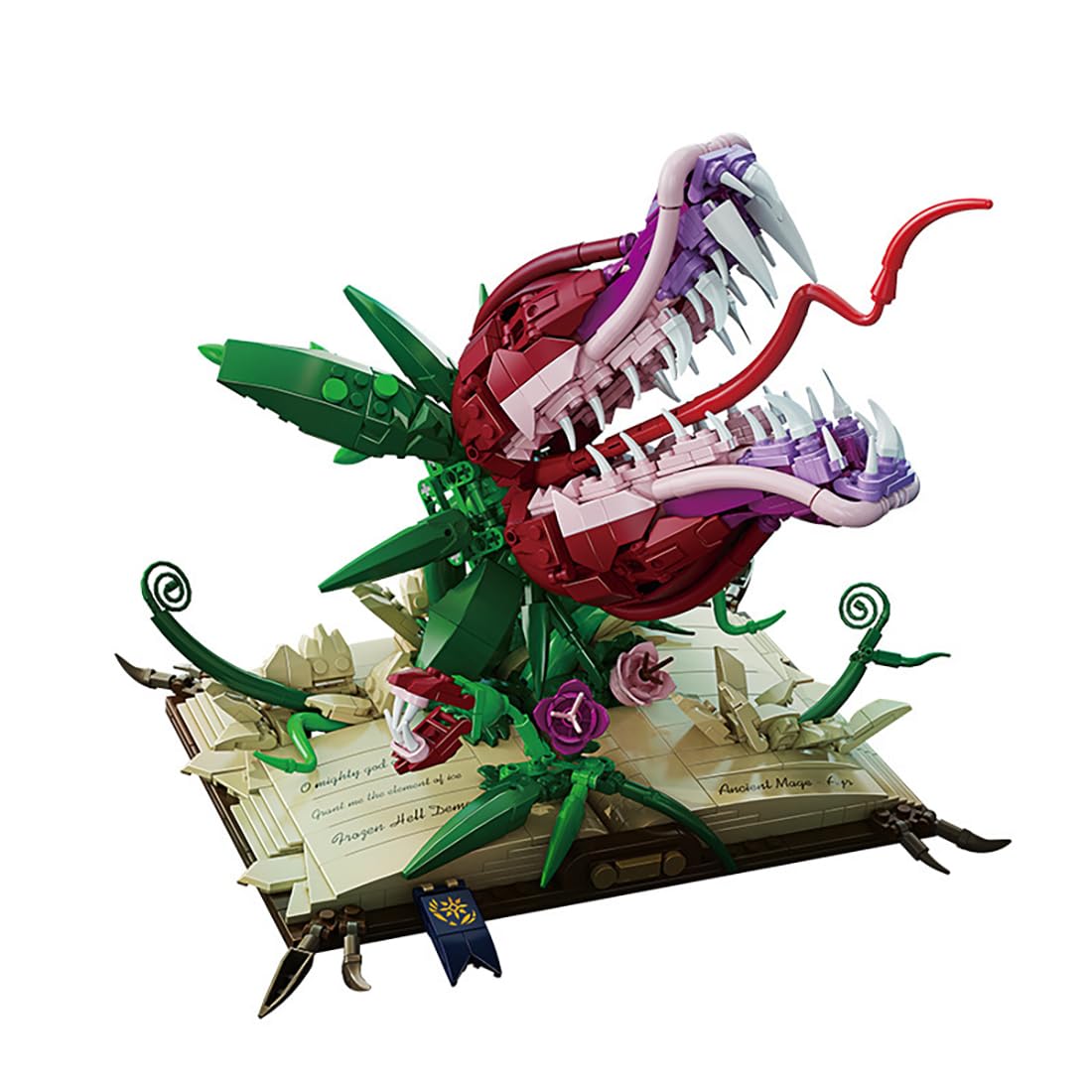 Monster Plant & Venus Flytrap Building Blocks Set, Carnivorous Plant Magic Book Collection Construction Building Kit, 1000+ PCS Creative Bricks Horror Botanical Model for Adults & Fans