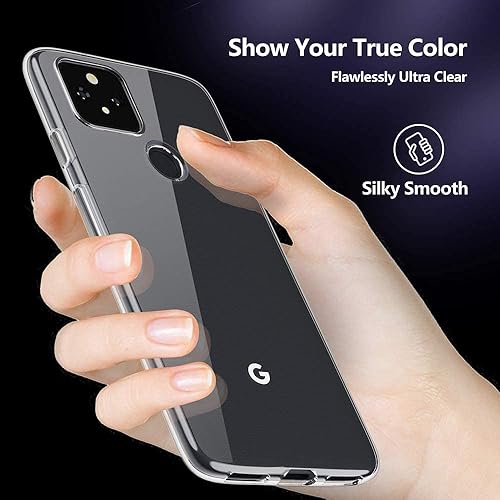 Miniatura 4 de Funda transparente para Google Pixel 4a 5G, no compatible con Pixel 4a, delgada, suave, silicona flexible, gel de poliuretano termoplástico, a