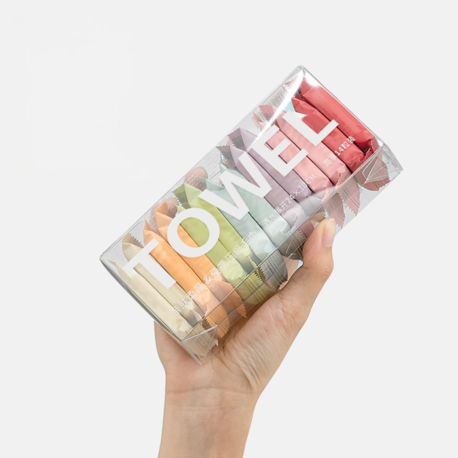 14 Pack Compressed Towels - Disposable Cotton Face Towels Travel Portable Bath Towel
