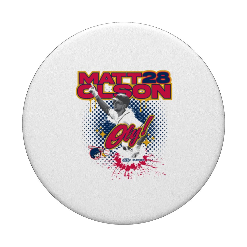 Matt Olson Atlanta Baseball Sket One x MLB Players PopSockets Adhesive PopGrip, Black - Image 3