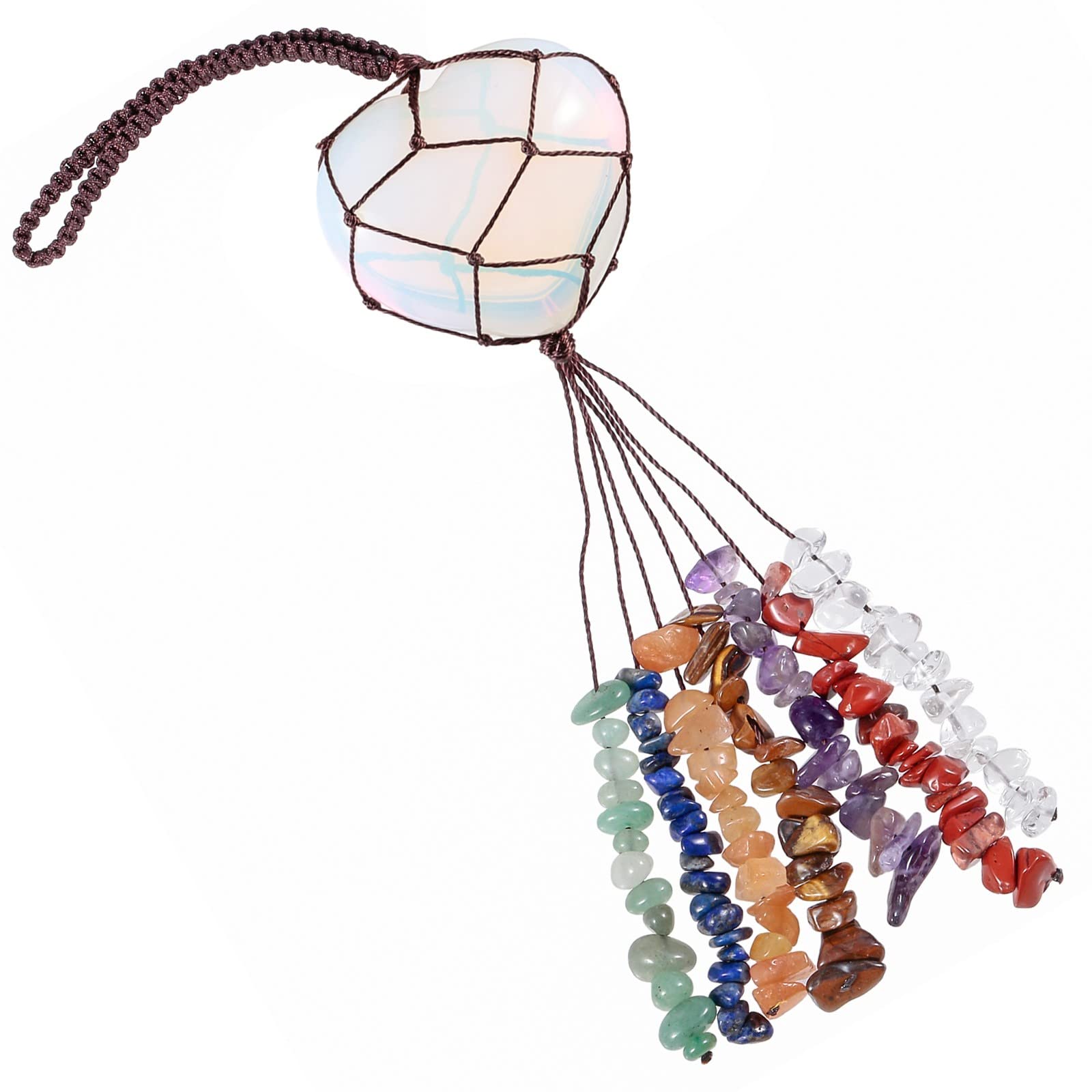 KYEYGWO Opal 7 Chakra Crystal Stone Heart Hanging Ornament - Image 3