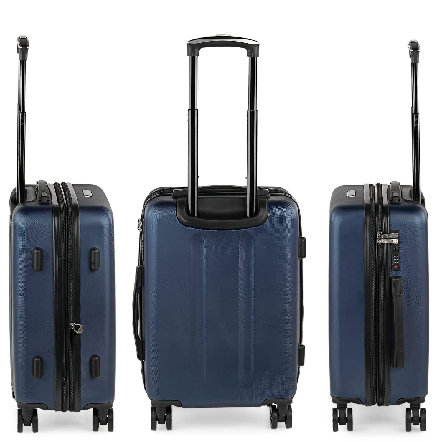 SKPAT - Maleta de Cabina 55x40x20 - Maletas De Viaje Cabina Rígidas Trolley con 4 Ruedas Dobles para Avion Ligera Equipaje De Mano Candado de Combinación. Compatible Ryanair, Azul