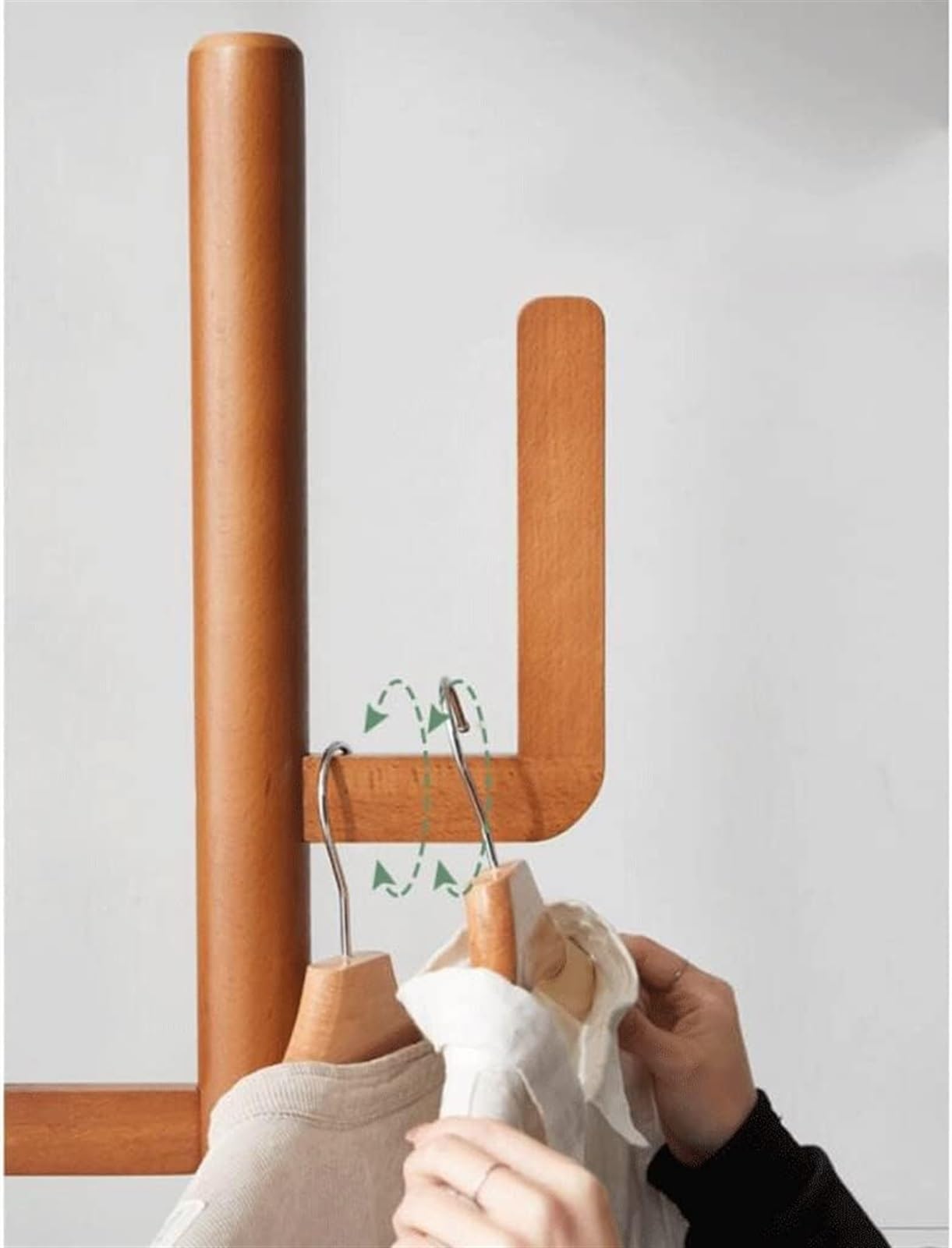 Porte-Manteau en Forme de Cactus, Porte-Manteau sur Pied en Bois Naturel pour Suspendre Vêtements, Chapeaux et Sacs