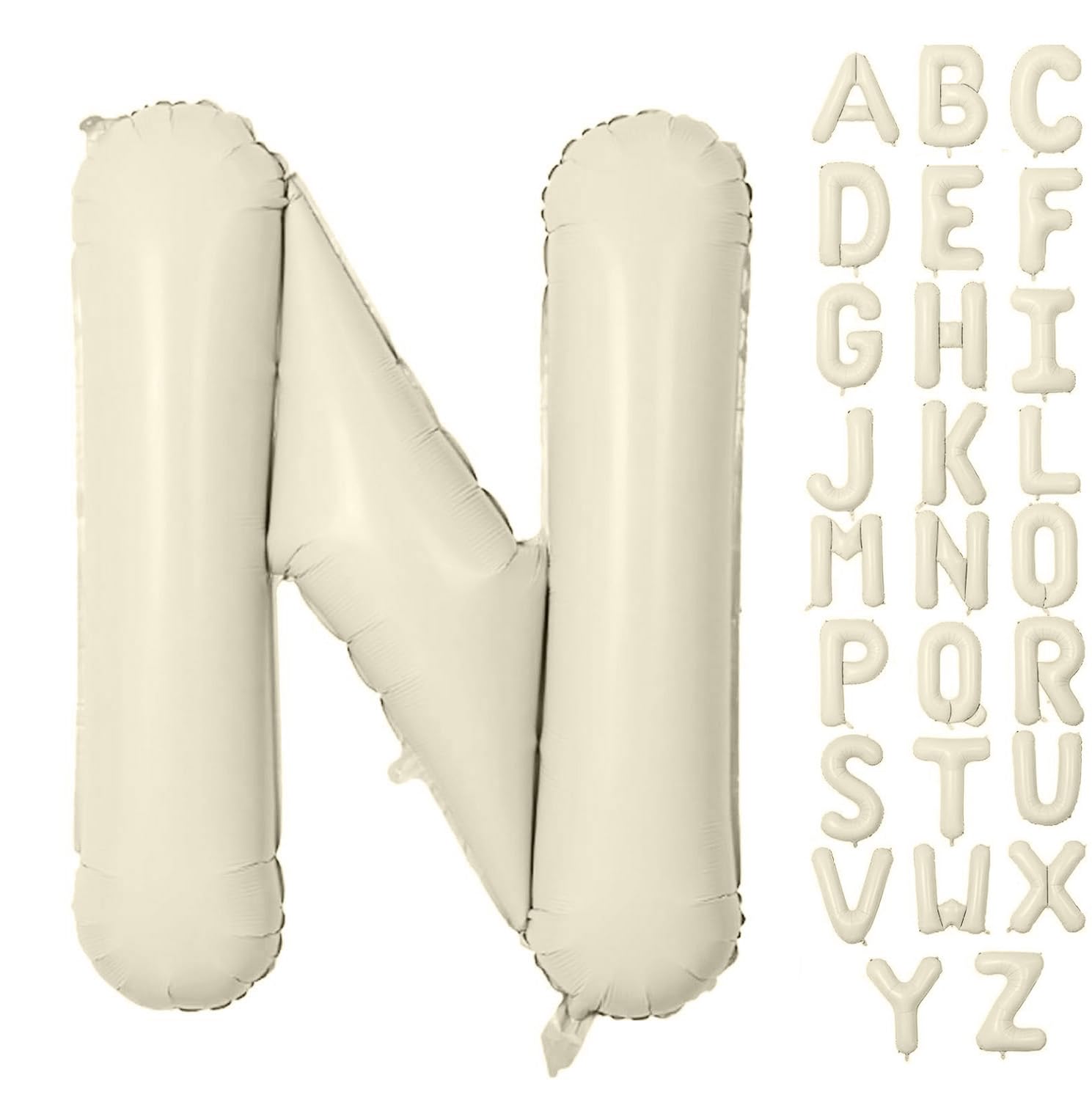 Letter Balloon 40Inch Cream White Big Alphabet Balloons Letter N