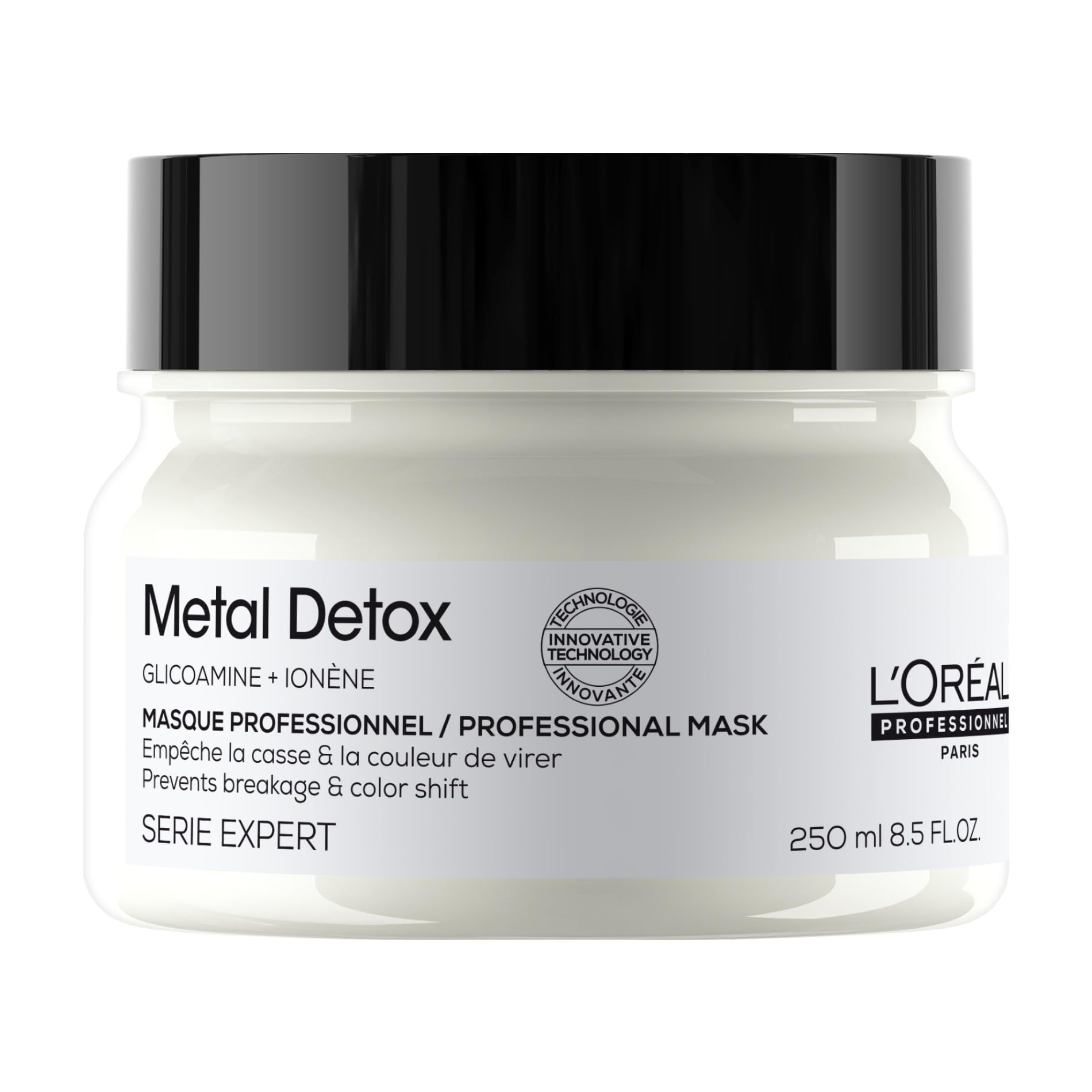 L'Oréal Professionnel, Mascarilla Metal Detox Protectora e Hidratante, Anti-Rotura, Fortalece el Cabello, Detiene la Rotura, Fórmula Nutritiva Enriquecida con Glicoamina, Todo tipo de cabello, 250 ml