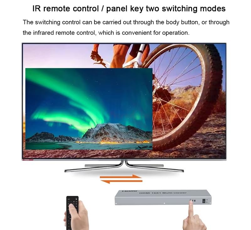 Image of HDMI Multi viewer 1080P 16X1 HDMI Quad Screen Multi-viewer Splitter 16 in 1 Out Seamless multiviewer 16 Display Screen Divider (HDMI 16x1 Multi-Viewer)