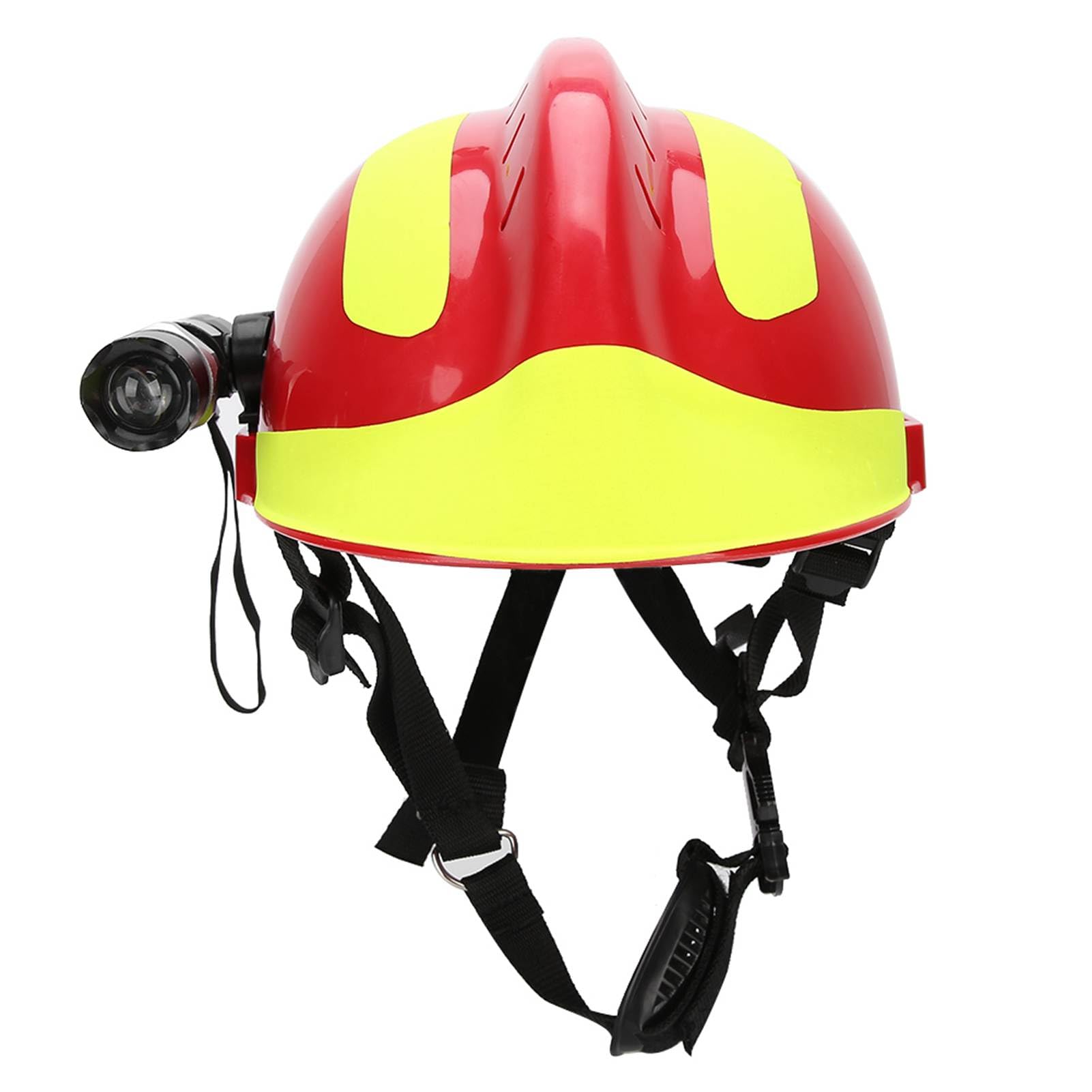 Ejoyous Casco de Rescate, Casco de Bombero, Protector de Emergencia Antiimpacto Resistente Al Calor con Marcas Reflectantes [Brand] con Lámpara Frontal, Gafas y Capucha para Cuello