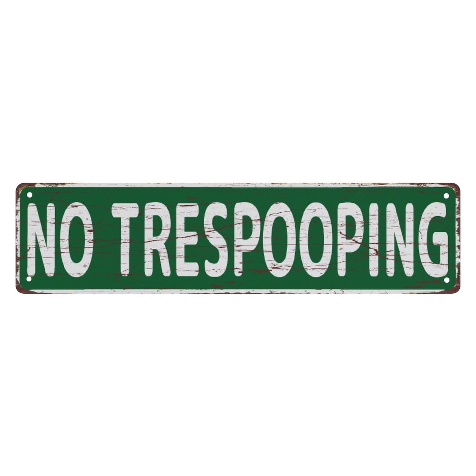 peiyeety Vintage Metal Tin Sign Decorative Wall Art No Trespassing Themed Street Sign, Rustic Style, Durable Waterproof Rustproof, For Home, Property, Fence, Easy To Mount, 4x16 Inch