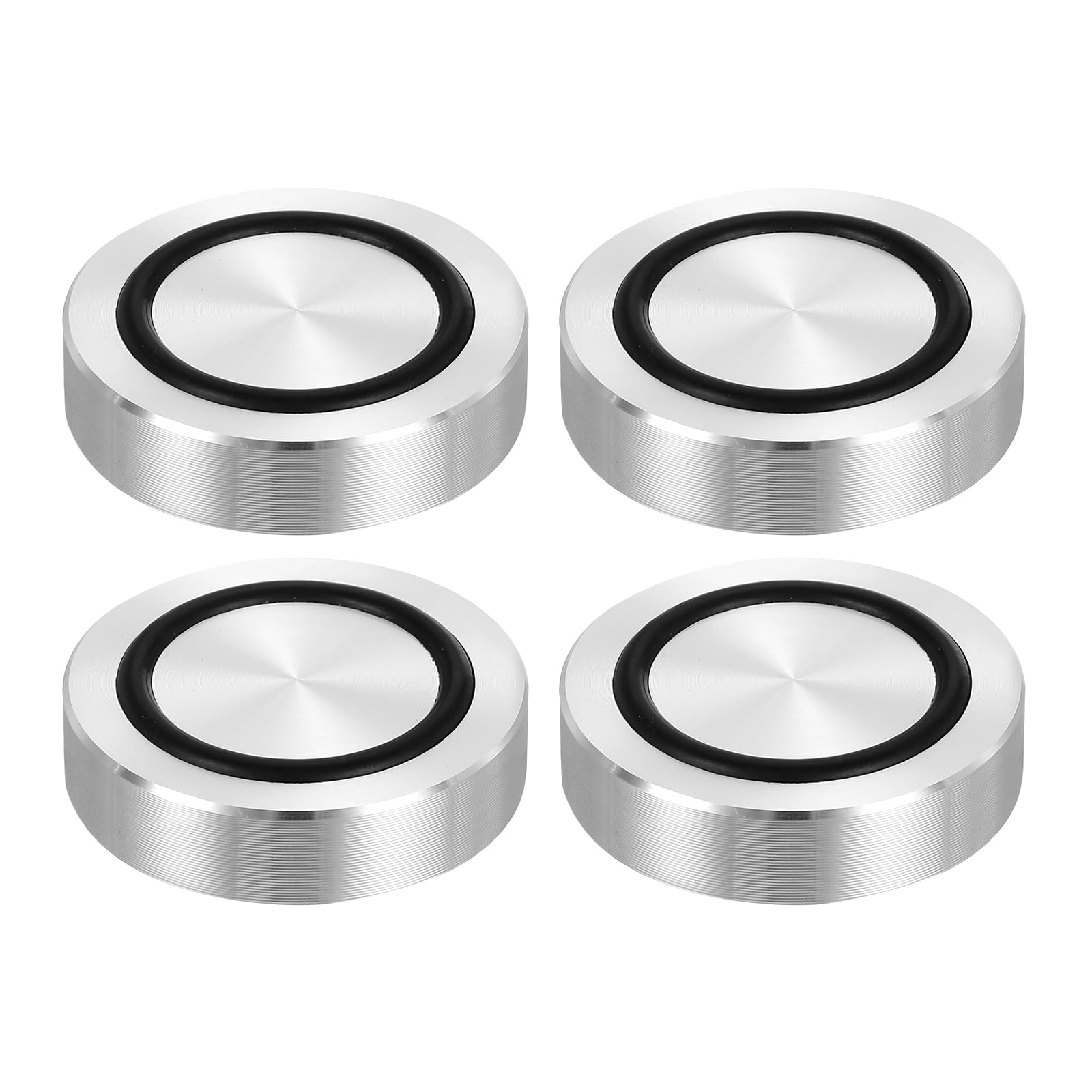uxcell M8 Thread 40mm / 1.6" Dia 10mm Thick Aluminum Circle Disc Glass Top Adapter 4pcs Round Solid Table Feet Pad Plate Hardware with Anti-Slip