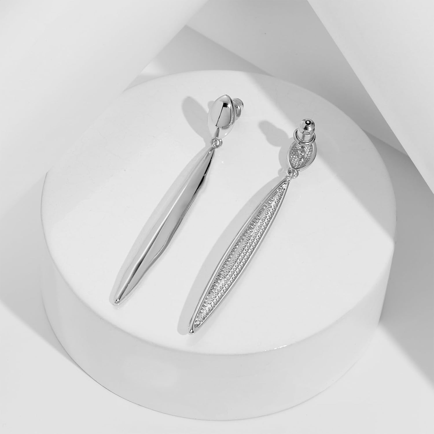 Gold Silver Minimalist Dainty Long Bar Drop Dangle Earrings for Women - Image 5