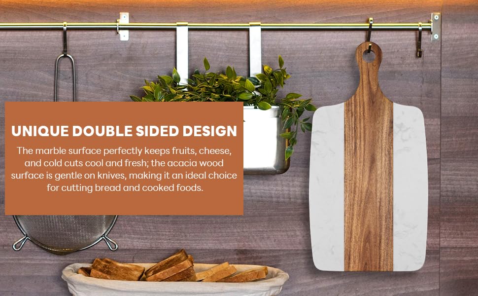 Tabla de cortar de mármol rectangular con mango miniatura 6
