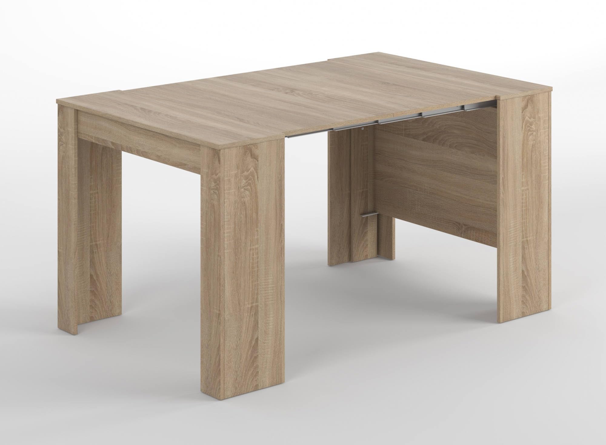 Dmora - Consolle allungabile Compton, Tavolo da pranzo allungabile, Ripiano con allunghe multiuso estensibile fino a 10 posti, 51/237x90h78 cm, Rovere