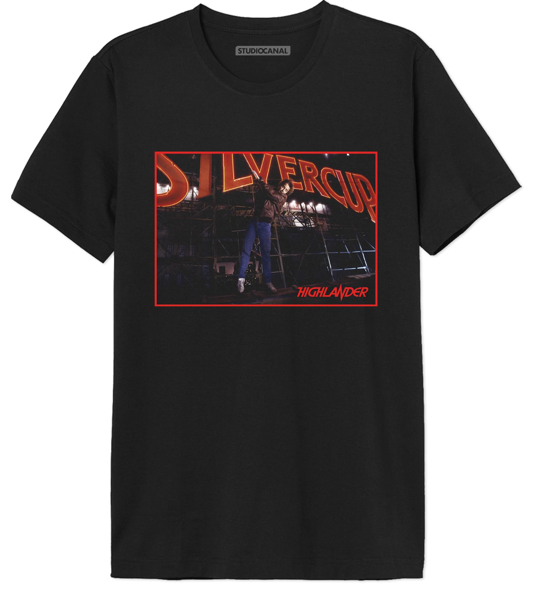 cotton division Highlander Silver Cup MEHILDRTS010 Men's T-Shirt, Black, L, Black, L