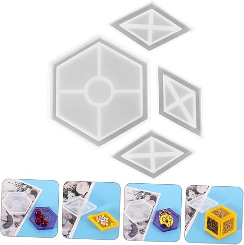 Miniatura 5 de KJHBV 1 Storage Box Mold Craft Dies Molde De para Resina Crystal Epoxy Molds Flexible Silicone Molds Agate Coaster De para Gelatinas Silicone