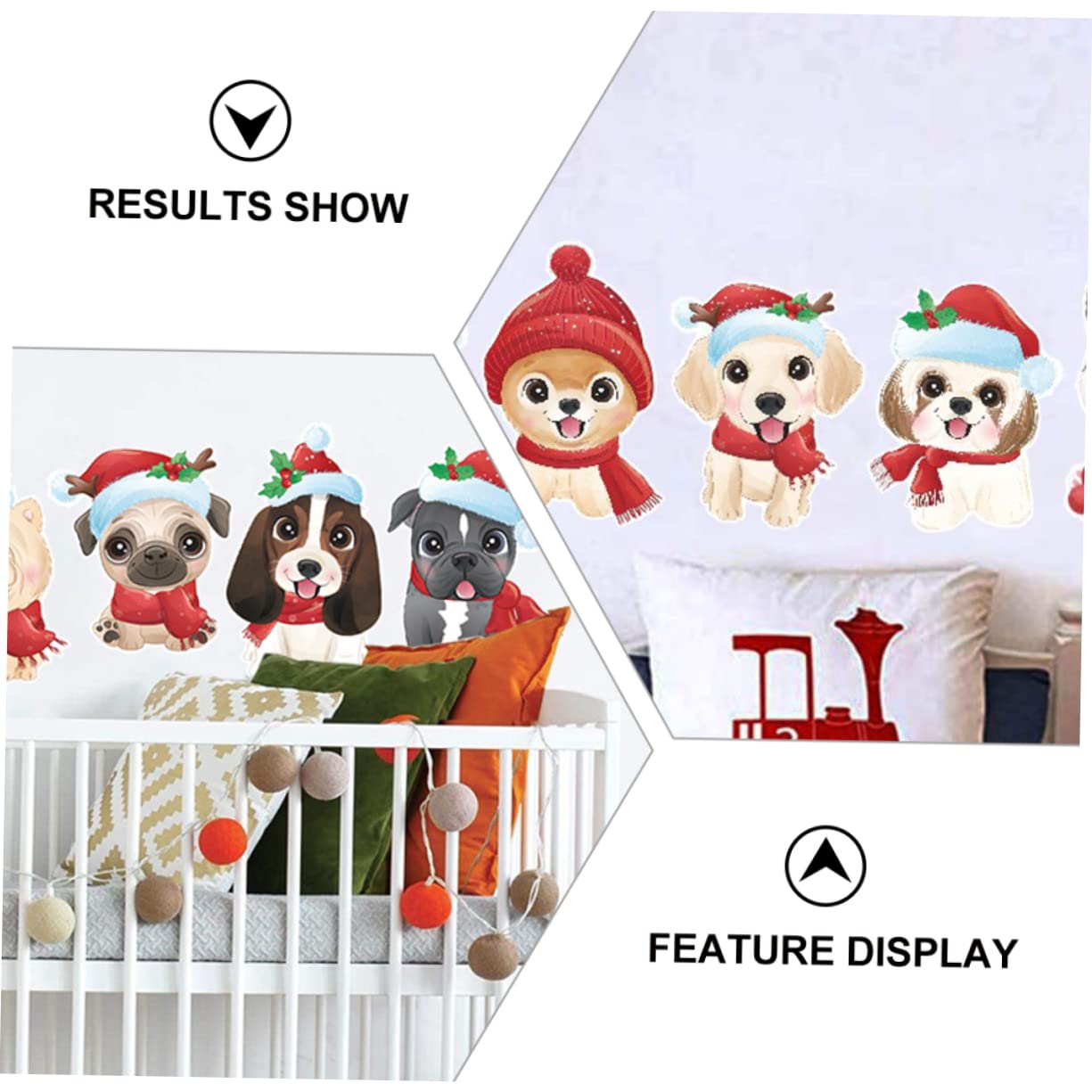 MAGICLULU 5blätter Cartoon Weihnachtsaufkleber Für Fenster Süße Wandtattoos Für Kinderzimmer Und Geschäfte Selbstklebende Dekoration Für Weihnachtszeit