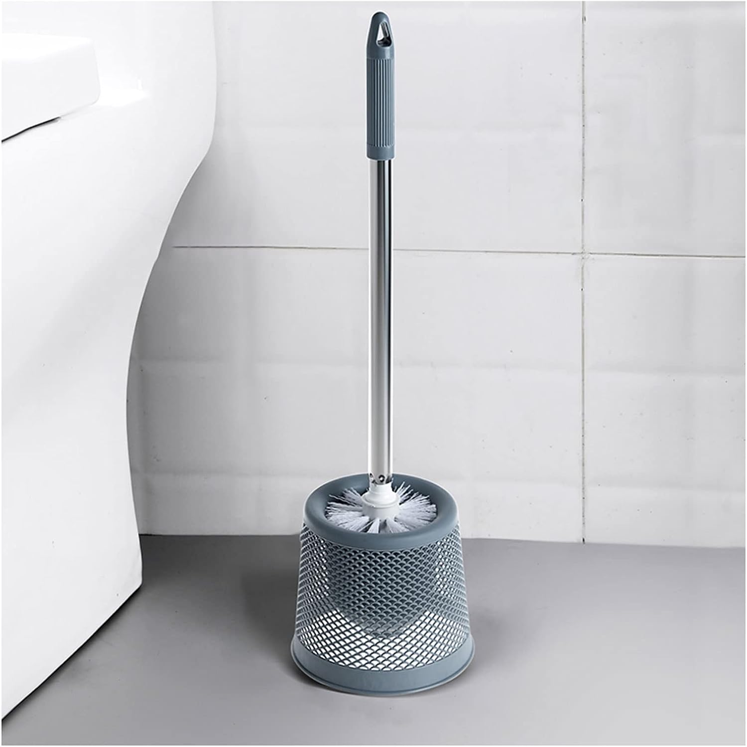 Toilet Brush Holder Toilet Brush and Holder Soft Bristles Toilet Bowl Cleaner Brush Deep Cleaning with Non-Slip Long Handle Floor Standing Holder Quick Drying Toilet Brush Holders(C)
