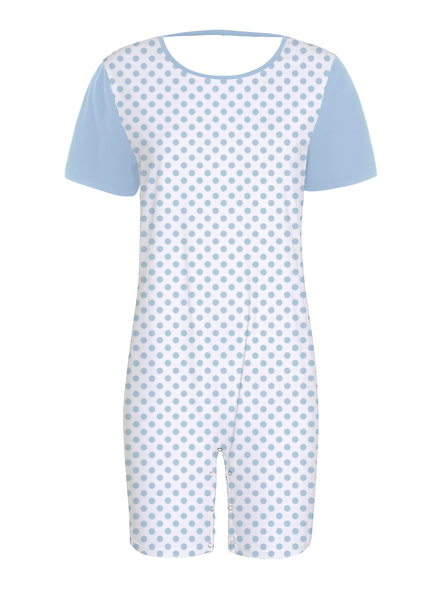 Sxiwei Combinaison Alzheimer Femme Manches Courtes Grenouillère Personnes Âgées Alzheimer Pyjama Body Combishort