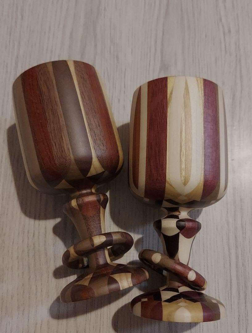Amazon | 金指勝悦 ペアワイングラス 寄木細工 箱根 金指ウッド