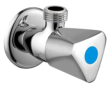 ZESTA Stainless Steel Jazz Angle Valve Stop Cock for Bathroom Taps, Geyser and Wash Basin Connection with Flange Chrome Finish (Pack of 1)