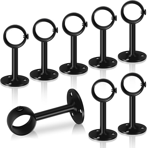 Soporte de barra de cortina de techo, soportes de barra de cortina de techo resistentes, ganchos negros para cortineros de pared, soportes de barra