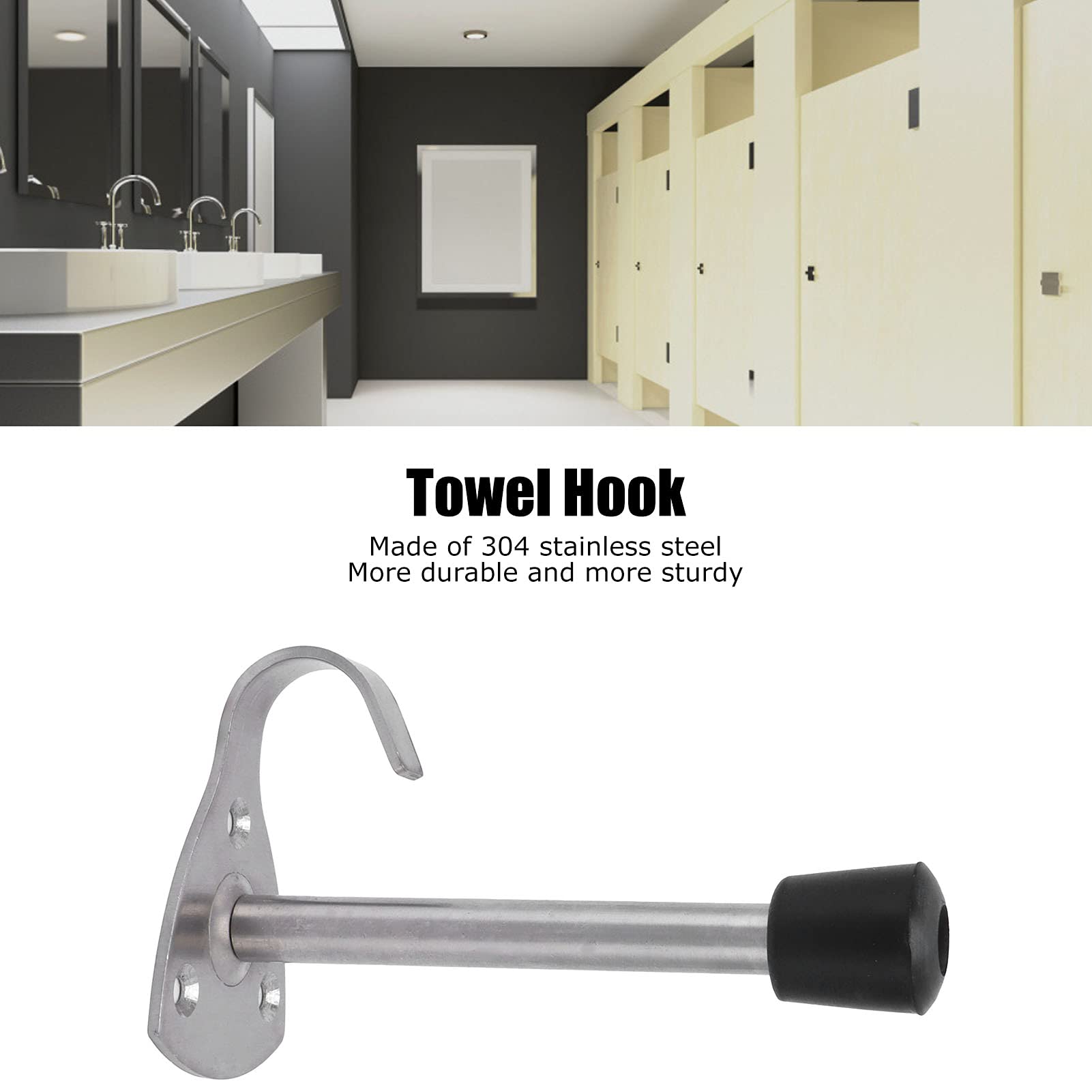 Gsycle Towel Hanger, Stainless Steel Over Door Towel Hook Door Hangers for Clothing Bathroom Kitchen Restrooms