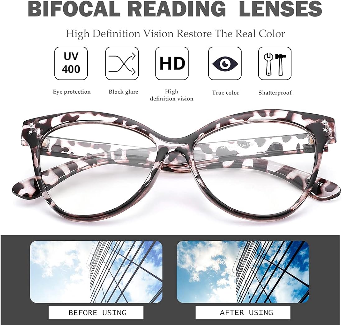 Amаzоn Crаzу 🔥 Dеаlѕ Bifocal Reading Glasses for Women Retro Cateye Blue Light Blocking Computer Glasses with Magnification Uр Tо 60% оƒƒ Bifocal Reading Glasses for Women Retro Cateye Blue Light Blocking Computer Glasses with Magnification