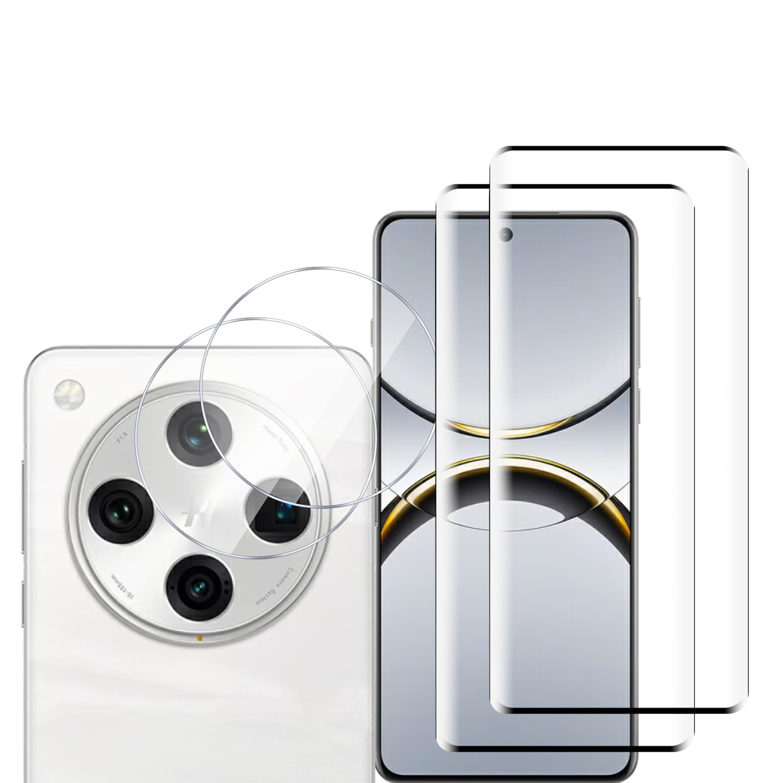 GIOPUEY Protezione Fotocamera Per Oppo Find X8 Ultra, 2 Pezzi Anello In Metallo Resistente Ai Graffi, Copriobiettivo Ultra Sottile, Black - 2