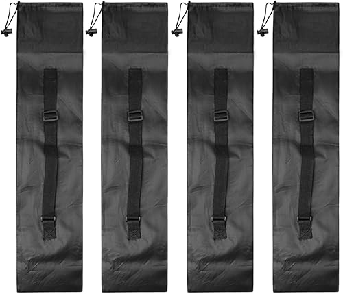 4 bolsas de almacenamiento para poste de tienda de campaña, 19 pulgadas, bolsa de transporte para bastones de trekking (negro)