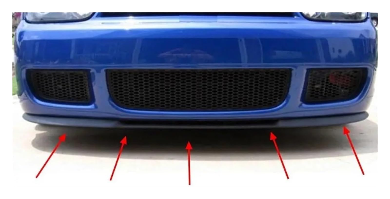 para VW para Golf MK4 R32 para Cupra Spoiler Lip Set Universal 3 Piezas Difusor Negro Kit Carrocería Protector Ajuste Parachoques Delantero Coche Alerón Parachoques