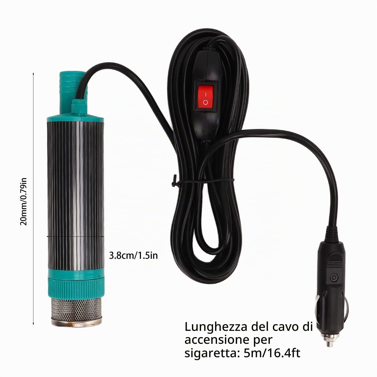 Estrattore Pompa di Trasferimento, Pompa di Trasferimento del Carburante Elettrica Portatile, Pompa Elettrica Portatile per Estrazione dell'Acqua Dell'olio 12 V con 5 M di Fluido di Trasferimento D