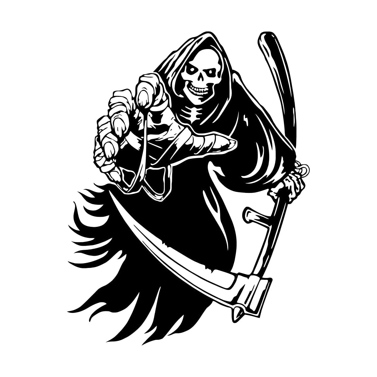 Halloween Wall Decals Boys Kids Room Art Decor The Grim Reaper Death Skeleton Vinyl Wall Stickers Living Room Decoration Small - 32x42cm — image 1