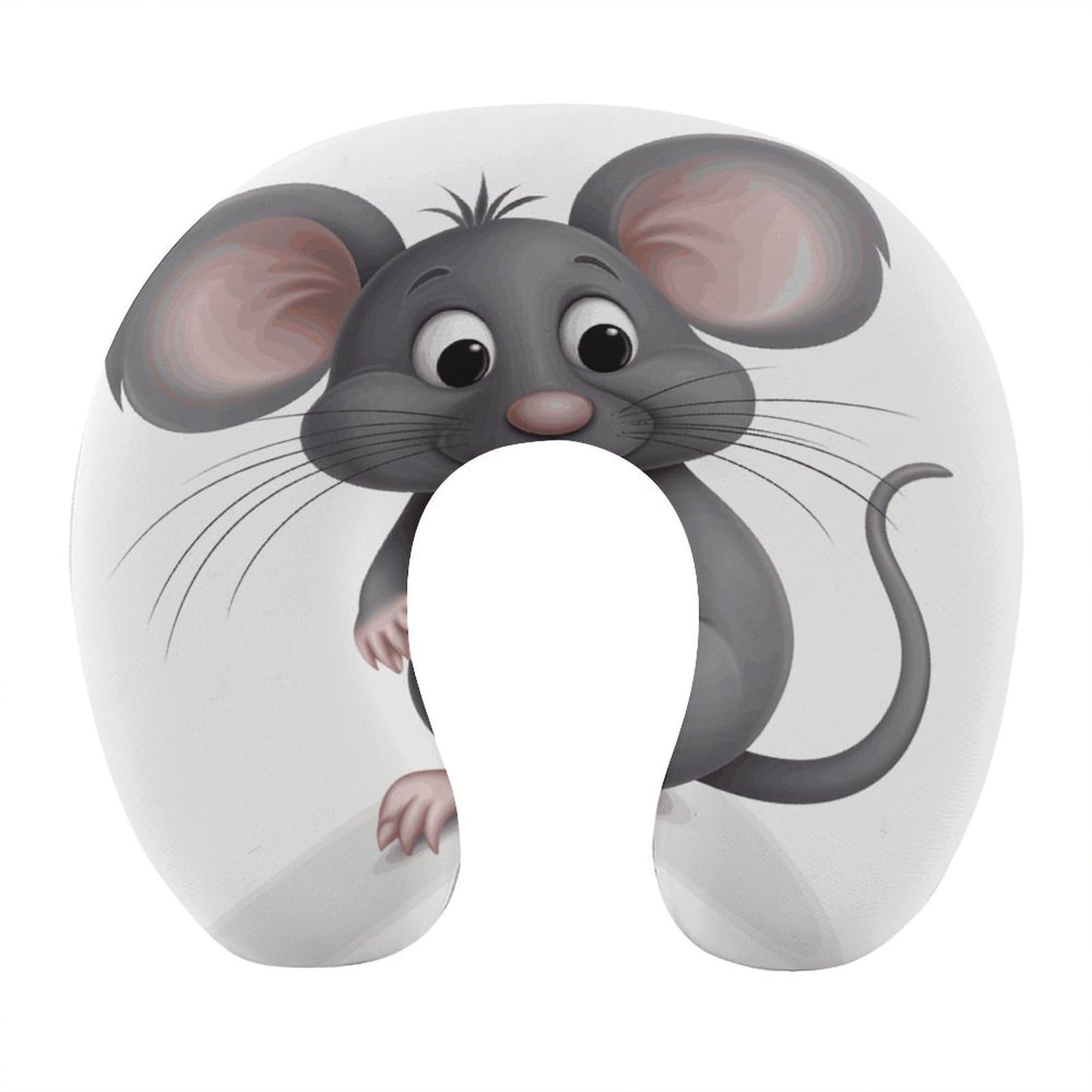 Btcowzrv Style Grey Rat U Shaped Neck Pillow Travel Pillows
