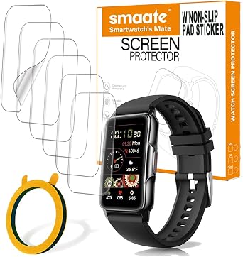 Screen Protector Compatible with Bestinn 1.47" and Mindrose H80 1.47 smartwatch, Soft TPU, 6 pieces, Bubble Self-healing