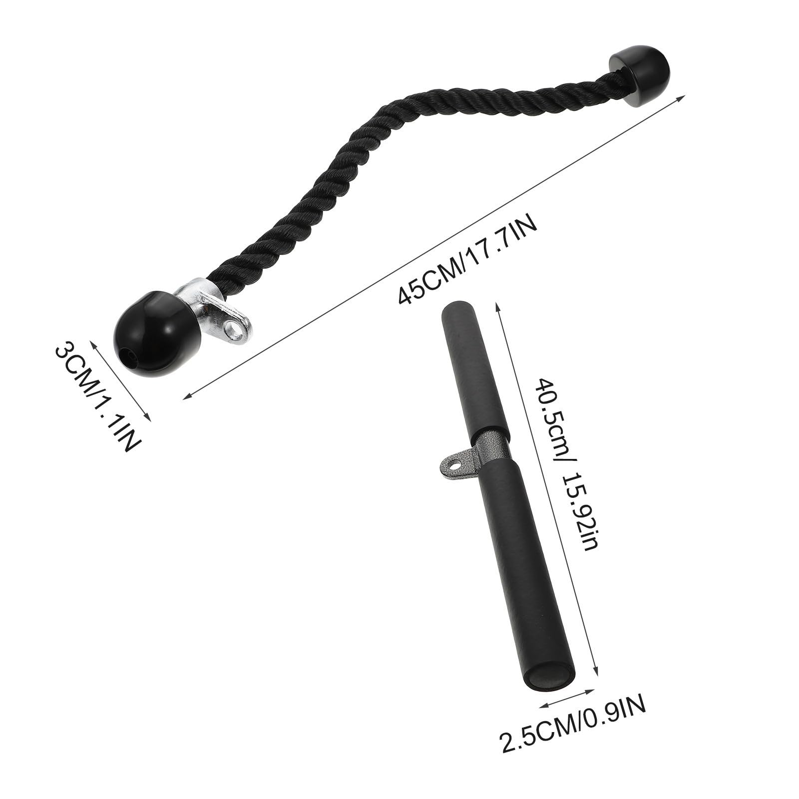 Trizepsseil Zugseil mit Stange aus Stahl und Nylon für Fitnessgeräte Zubehör im Gym Zubehör mit Doppelgriffseil für Sommerstimmung Beim Home Gym Workout