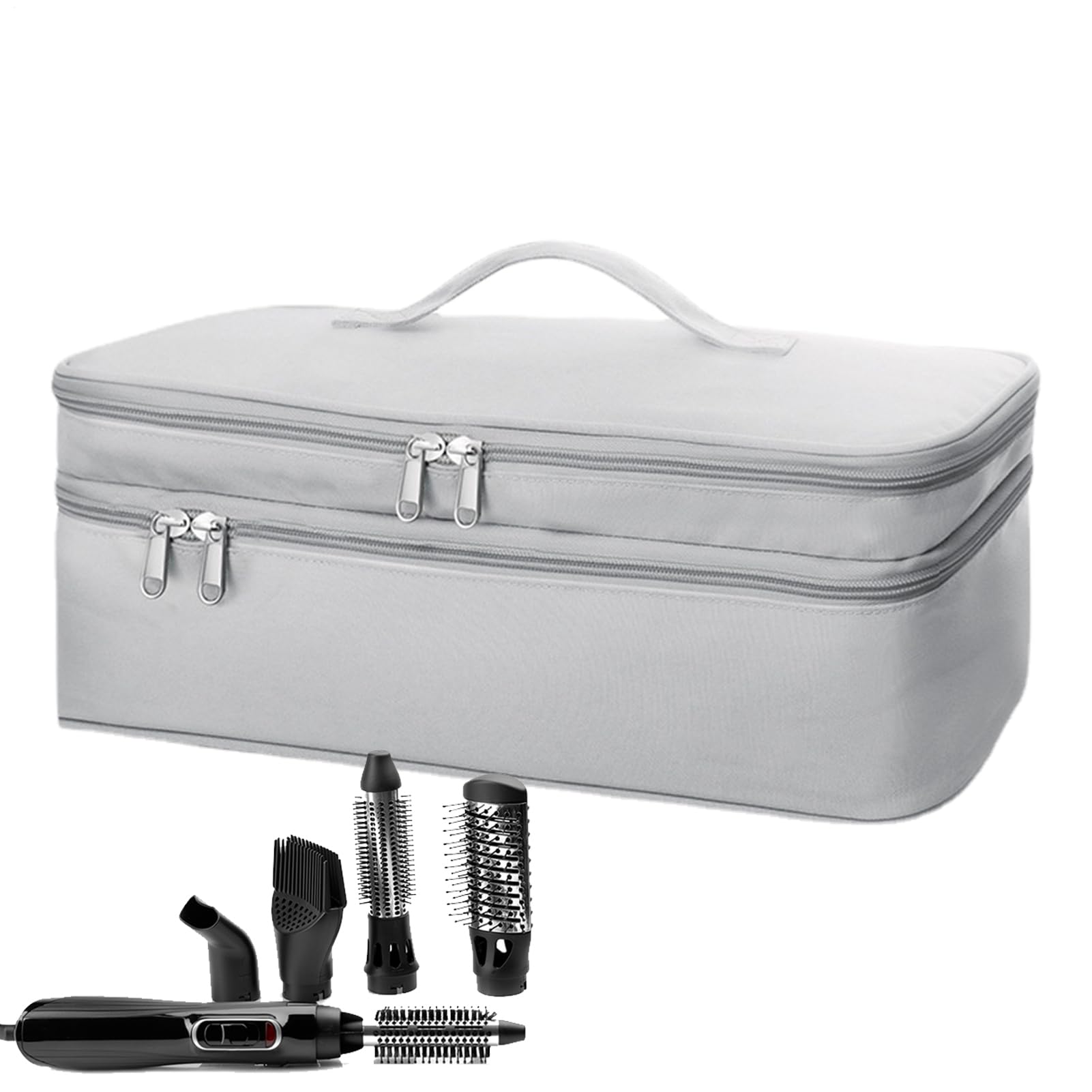 Bolsas para cepillos de pelo para viajes – Material duradero de doble capa | Estuche de viaje para herramientas para el cabello | Organizador de almacenamiento de cepillos de pelo portátil con almohad — view 5