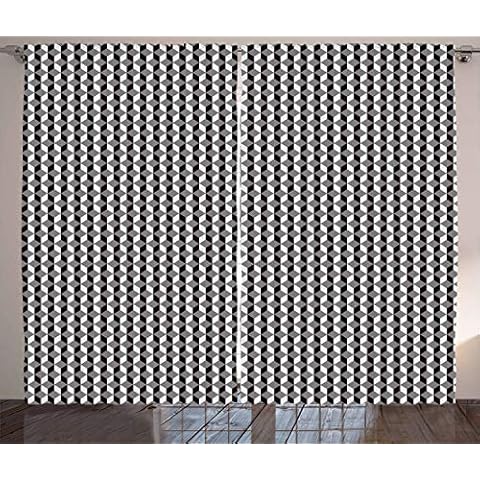 ABAKUHAUS Geométrico Cortinas Ventana Set de Dos Paños Cover