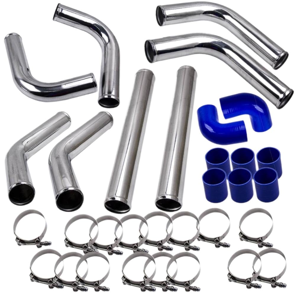 Jrthtcnjt Onecolor Aluminum Intercooler Turbo Piping Kit 2.5 Inch Universal With Clamp