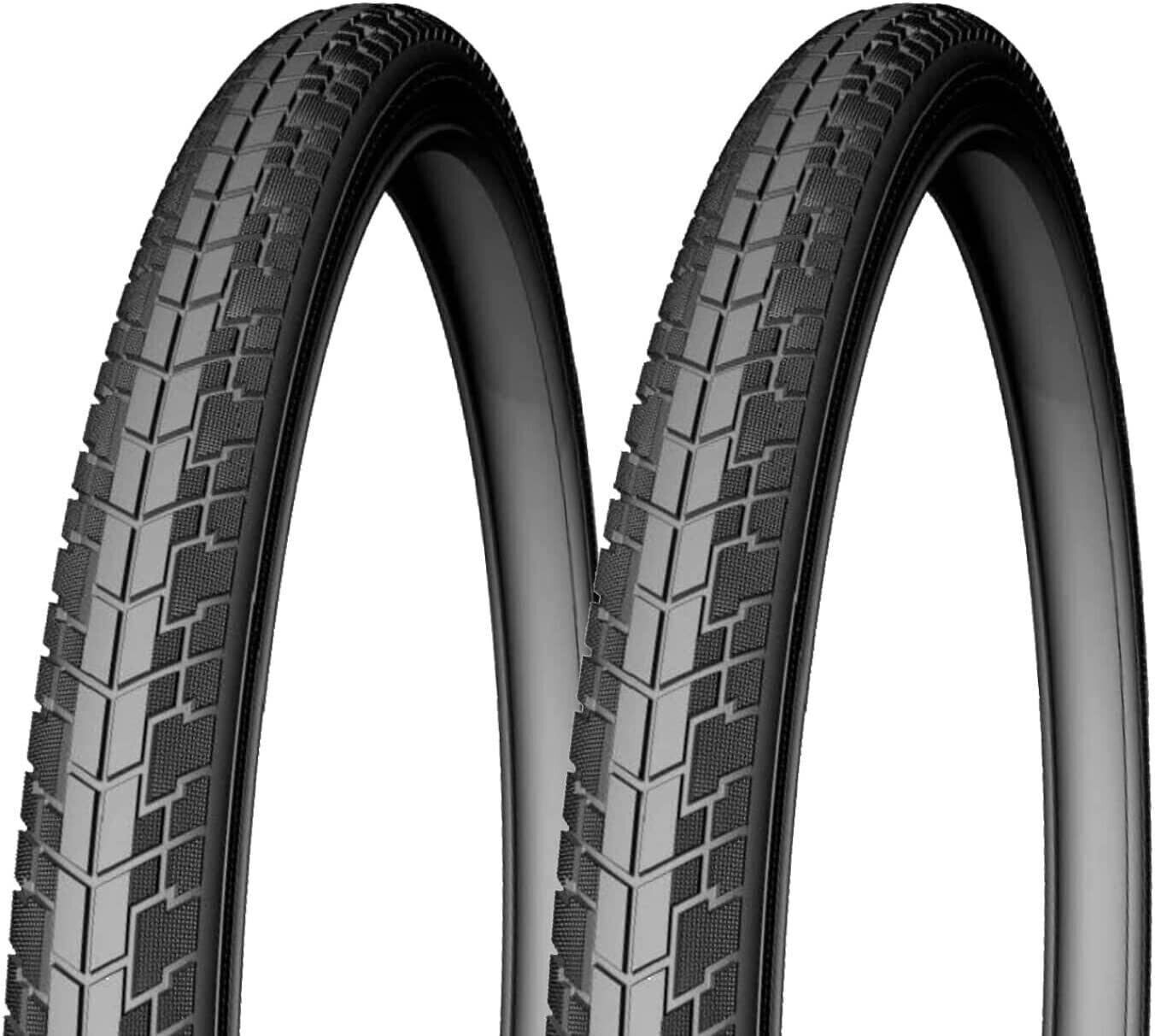 2 Copertoni 700x35C (37-622) + 2 Camere d’Aria 28” Valvola Italiana per Bicicletta Stradale, Trekking e City Bike – Pneumatici Neri in Gomma 700x35 28x1 5/8x1 3/8 Coppia Completa Bici