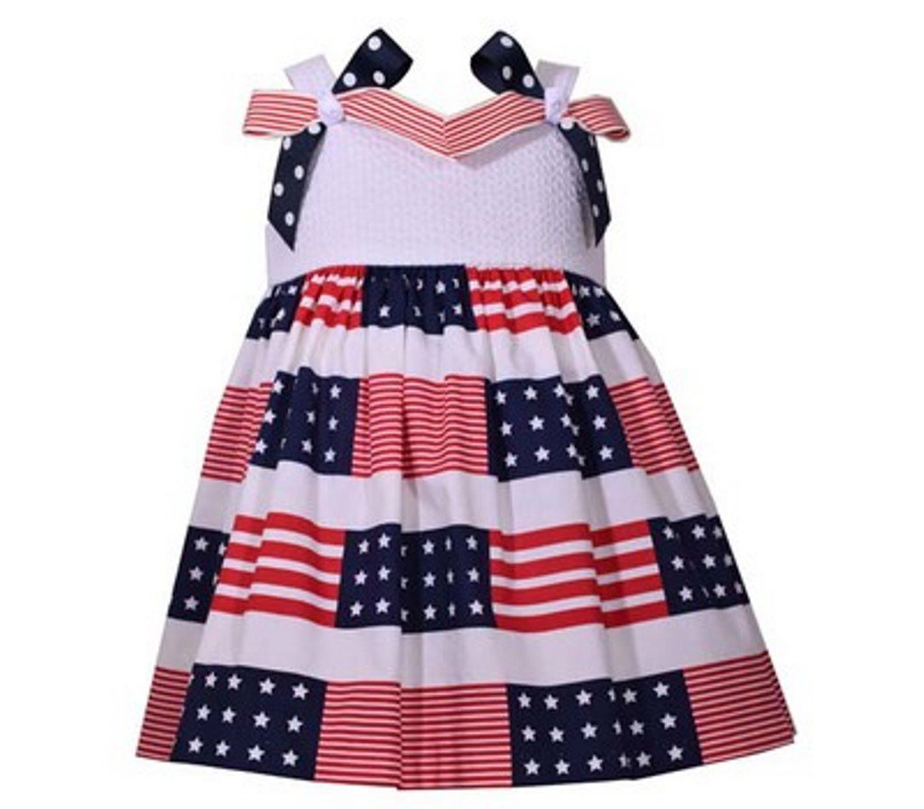 Bonnie Jean Little Girls July Fourth Bow Dress (24 Months)