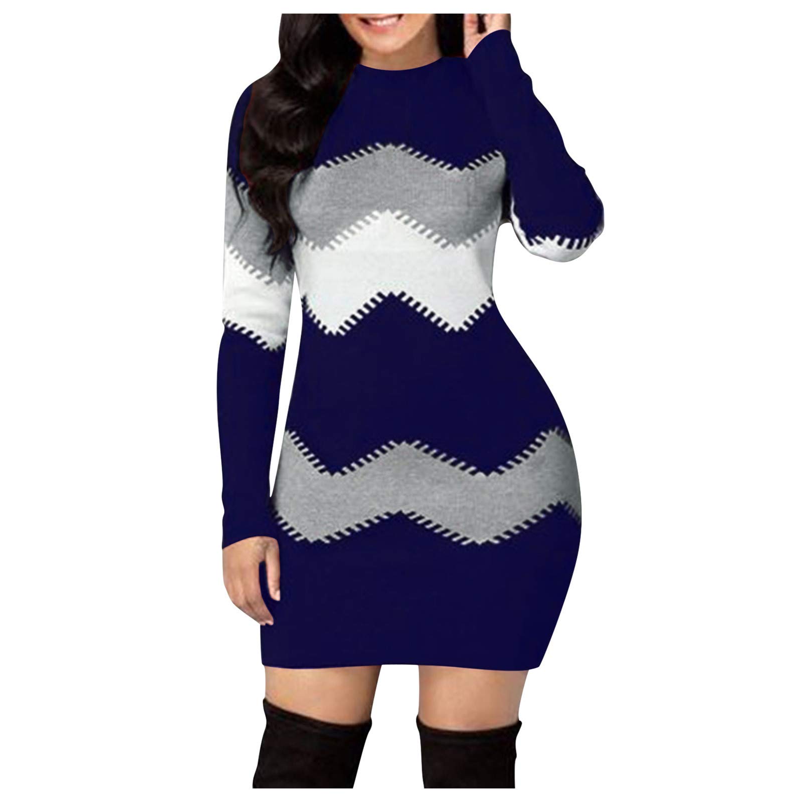 Dress Cotton A-Line Street Female Christmas Jumper Dress for Women UK Christmas Sweater Dress Women Gifts for Women Birthday Unique Sale Clearance