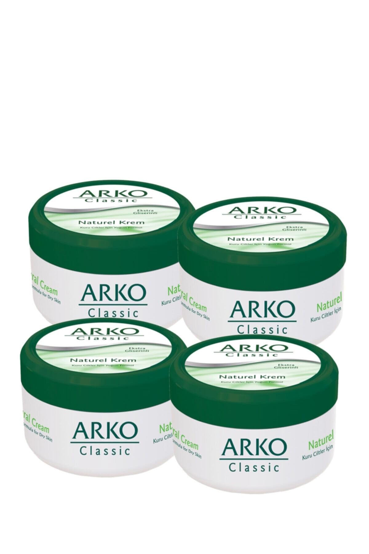 ARKO Classic Naturel Krem, 300ml x 4 Adet, Kuru Ciltler İçin