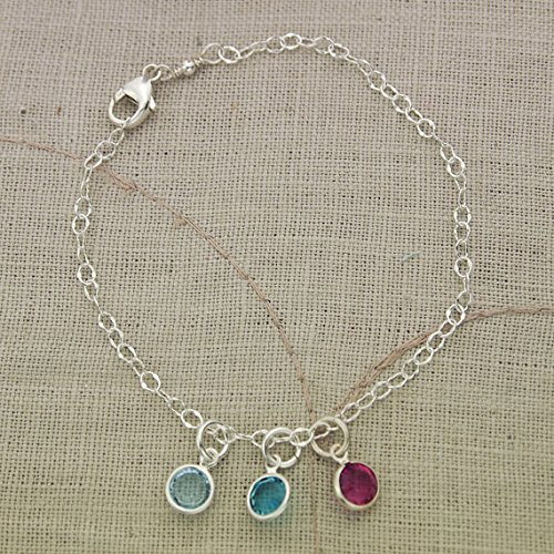 Personalized Birthstone Anklet, Crystal Birthstone Anklet, Mom Anklet With Children's Birthstones, Mother's Anklet, Mother's Day Gift #TOP1