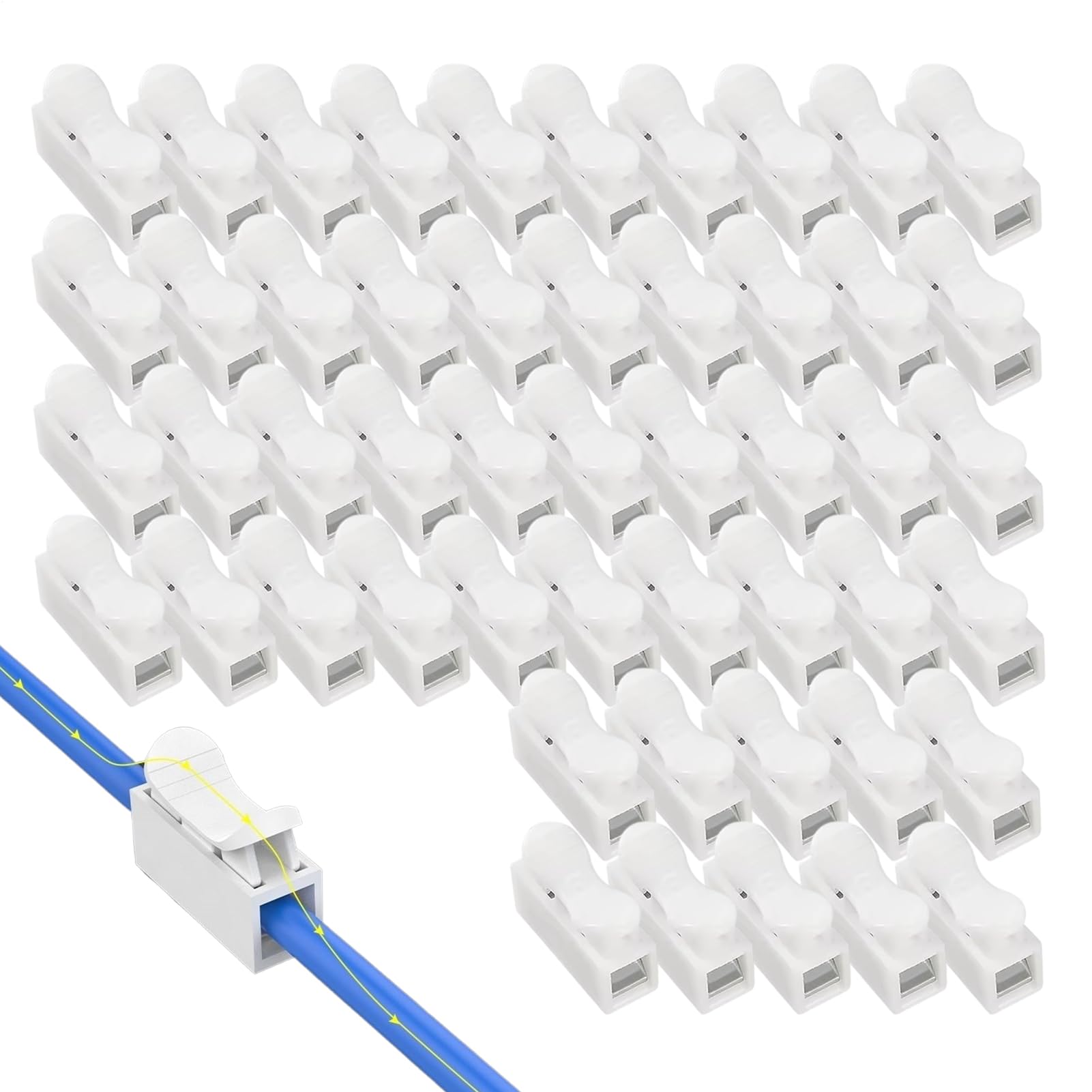 Connettori Per Cavi Elettrici 50 Pezzi Isolati Compatti Multifunzionali | Morsetti elettrici a connessione rapida per Principianti, Esperti, , Motori, Elettrodomestici e Quadri