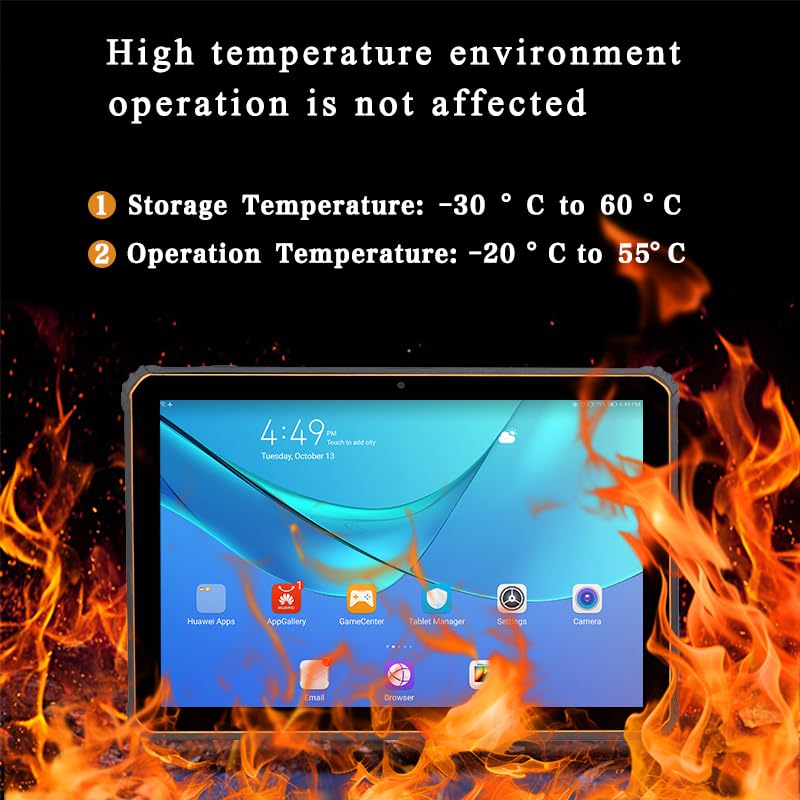 Image of Android 13 Rugged Tablet 10.1 inch 1200x1920 FHD IP68 Waterproof, 8+128GB, Unisoc T616 Octa-Core, 10000mAh Battery, Dual SIM 4G LTE, NFC, GPS,2D Barcode Scanner for Warehouse Construction Outdoor