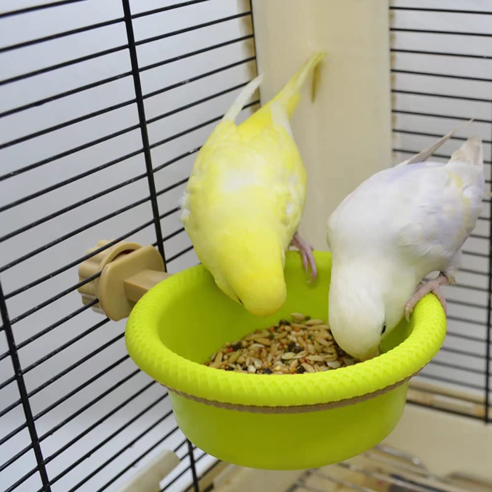Vogeltränke für Käfig, 11,9 cm, multifunktional, Universal-Stil, kleine Wanne, zum Aufhängen im Käfig, Vogeltränke, für Papageien, Sittiche, Nymphensittiche, Kanarienvögel, Wellensittiche (grün)