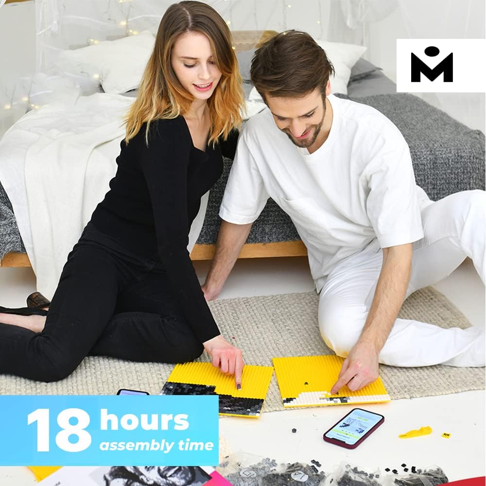 Building Set Model M | Craft Kit for Adults |Custom Photo Mosaic That Turns Any Picture into a Pixel Art Made from Building Blocks | Personalized Wall Art and Original Gift
